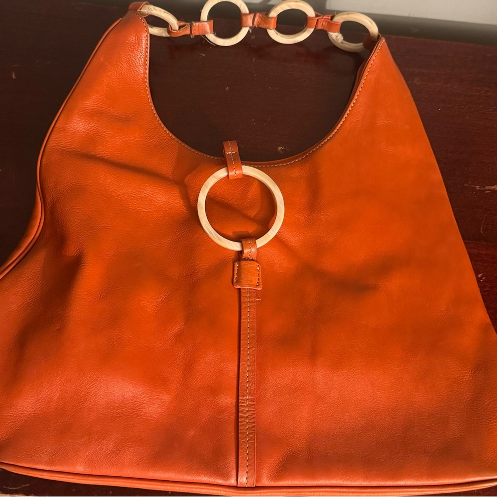 Medium orange soft leather bag